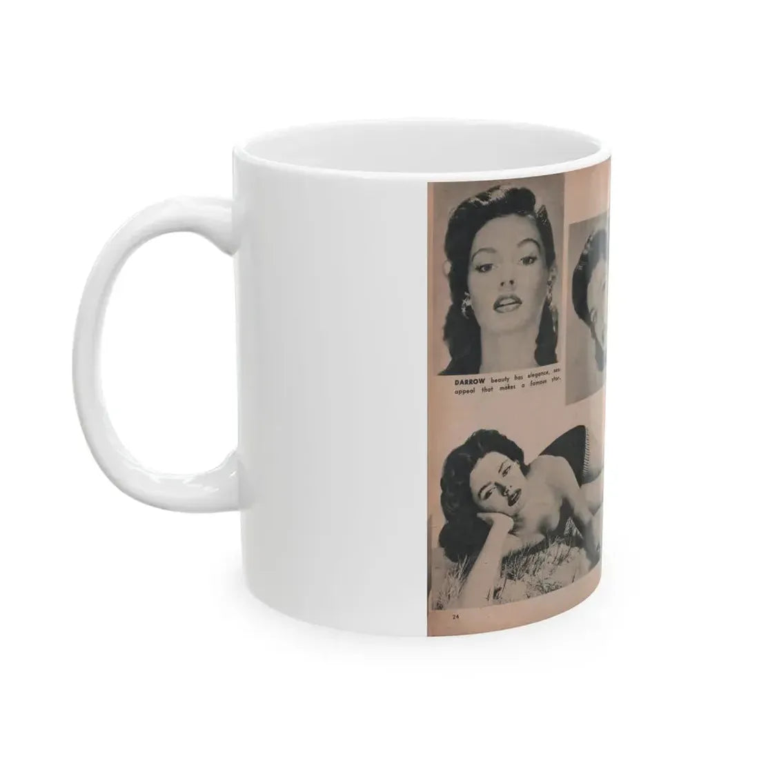Barbara Darrow #35 - 4 B&W Photos from PHOTO Mag. Dec. '54 (Vintage Female Icon) White Coffee Mug - Go Mug Yourself