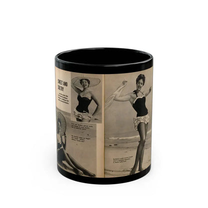 Barbara Darrow #36 - 3 B&W Photos & Captions from Picture Scope Digest Mag. Jan. '57 (Vintage Female Icon) Black Coffee Mug 11oz - Go Mug Yourself