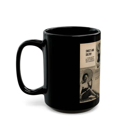 Barbara Darrow #36 - 3 B&W Photos & Captions from Picture Scope Digest Mag. Jan. '57 (Vintage Female Icon) Black Coffee Mug - Go Mug Yourself