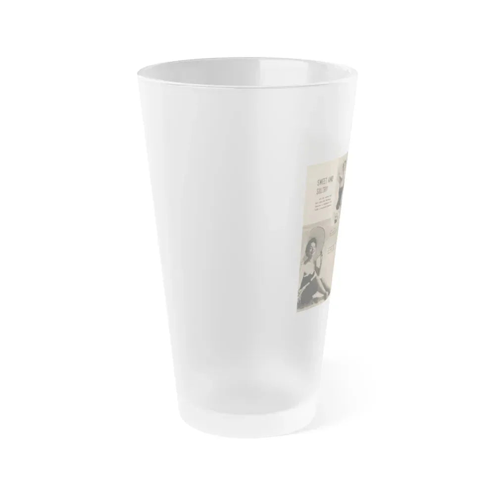 Barbara Darrow #36 - 3 B&W Photos & Captions from Picture Scope Digest Mag. Jan. '57 (Vintage Female Icon) Frosted Pint Glass 16oz - Go Mug Yourself
