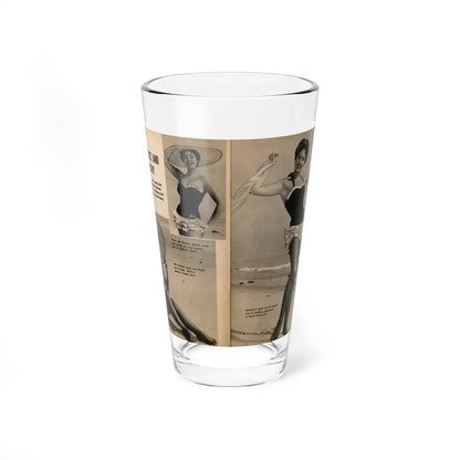 Barbara Darrow #36 - 3 B&W Photos & Captions from Picture Scope Digest Mag. Jan. '57 (Vintage Female Icon) Pint Glass 16oz 16oz - Go Mug Yourself