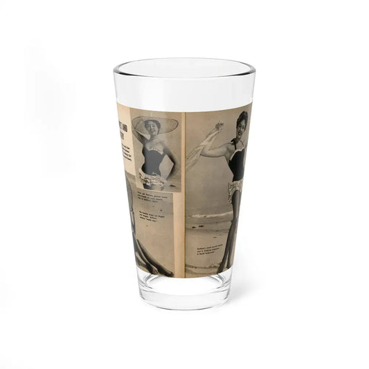 Barbara Darrow #36 - 3 B&W Photos & Captions from Picture Scope Digest Mag. Jan. '57 (Vintage Female Icon) Pint Glass 16oz 16oz - Go Mug Yourself