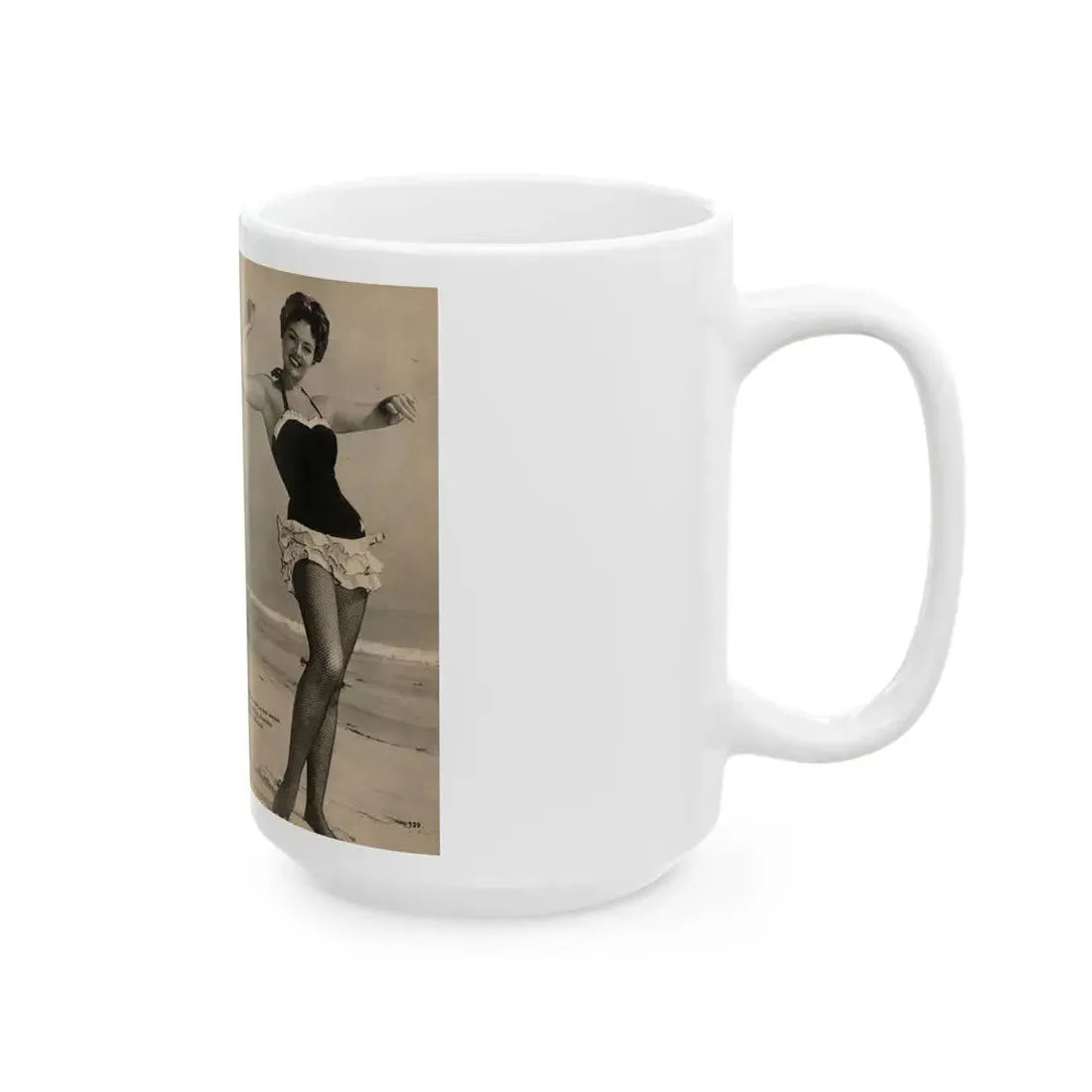 Barbara Darrow #36 - 3 B&W Photos & Captions from Picture Scope Digest Mag. Jan. '57 (Vintage Female Icon) White Coffee Mug - Go Mug Yourself