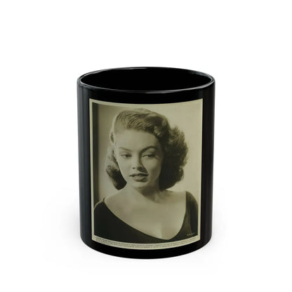 Barbara Darrow #37 (Vintage Female Icon) Black Coffee Mug-11oz-Go Mug Yourself