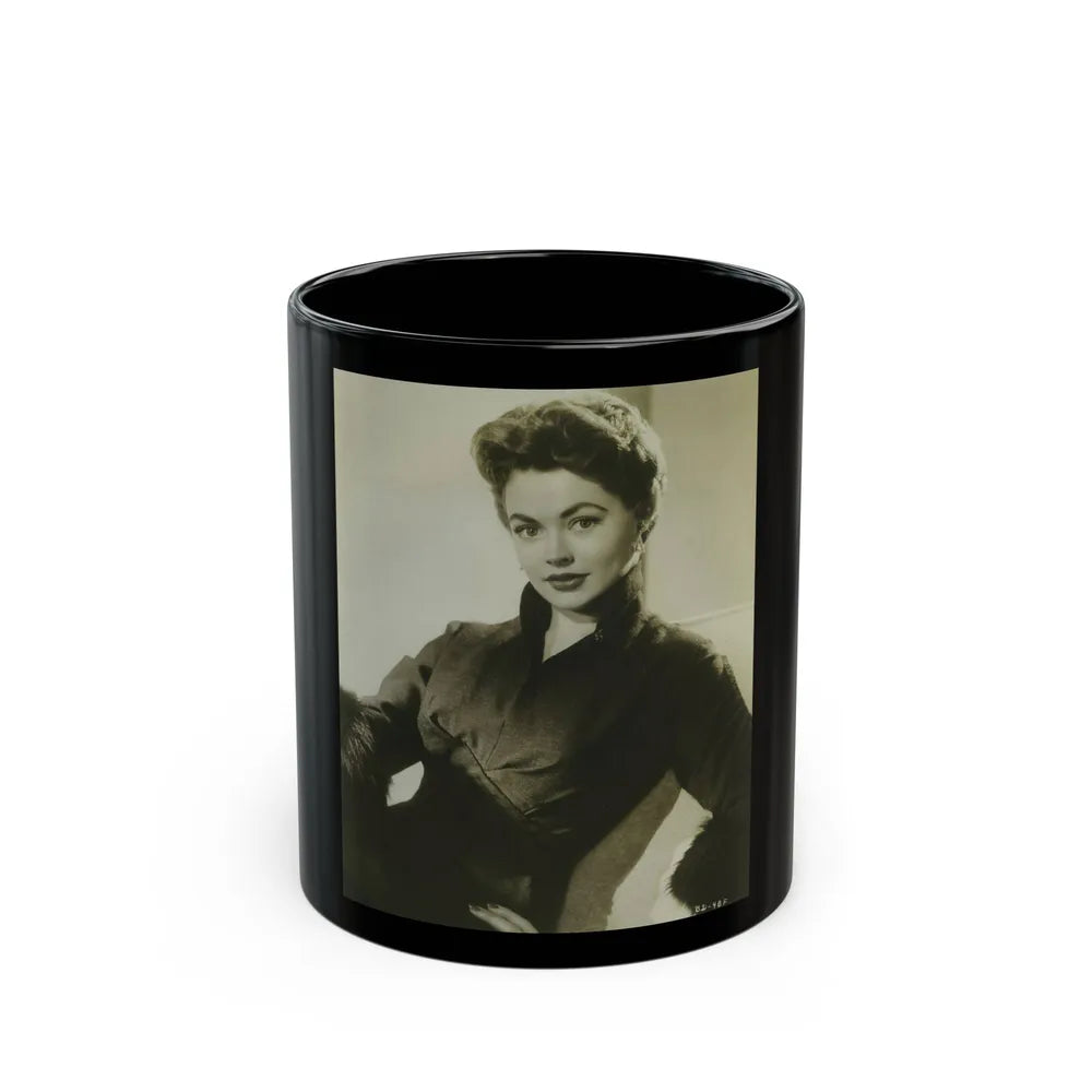 Barbara Darrow #38 (Vintage Female Icon) Black Coffee Mug-11oz-Go Mug Yourself