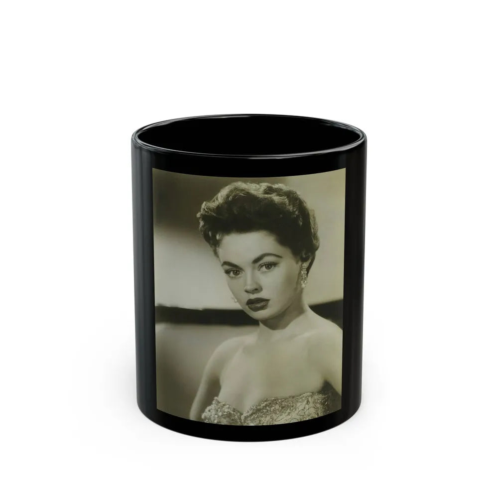 Barbara Darrow #39 (Vintage Female Icon) Black Coffee Mug-11oz-Go Mug Yourself