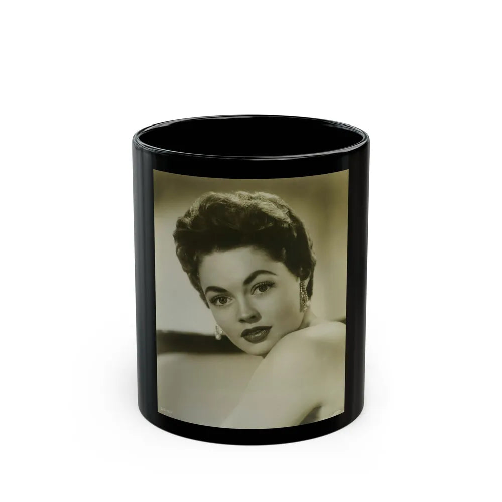 Barbara Darrow #40 (Vintage Female Icon) Black Coffee Mug-11oz-Go Mug Yourself