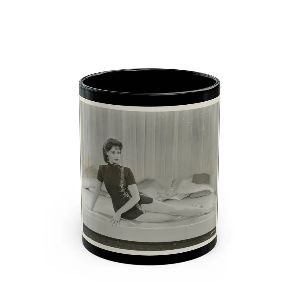 Barbara Darrow #41 (Vintage Female Icon) Black Coffee Mug-11oz-Go Mug Yourself