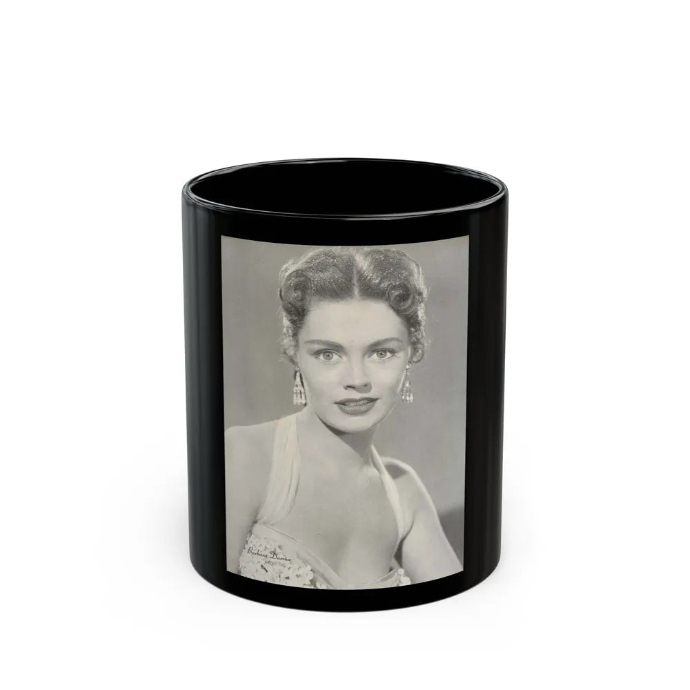 Barbara Darrow #43 (Vintage Female Icon) Black Coffee Mug-11oz-Go Mug Yourself