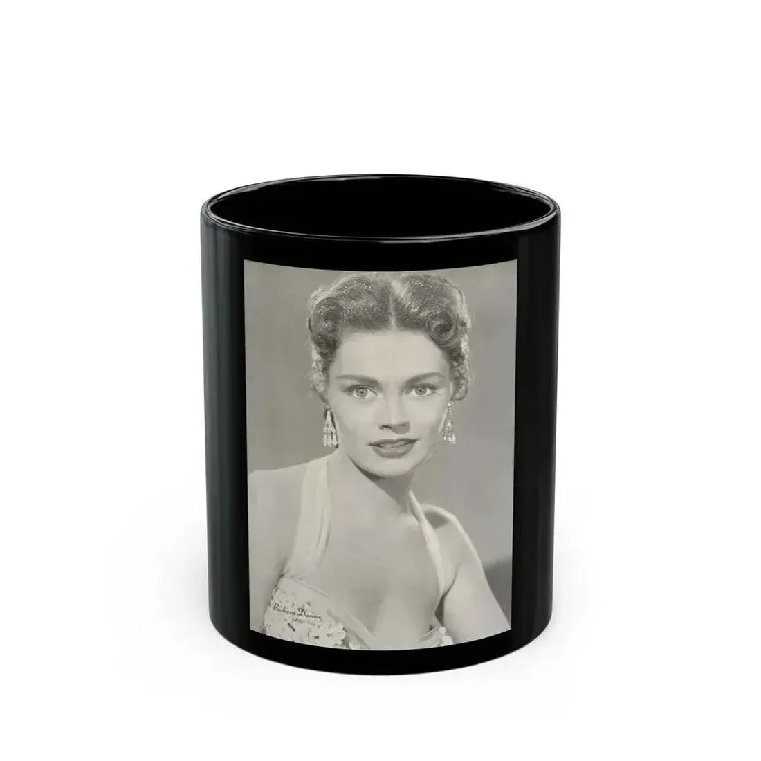 Barbara Darrow #43 (Vintage Female Icon) Black Coffee Mug 11oz - Go Mug Yourself
