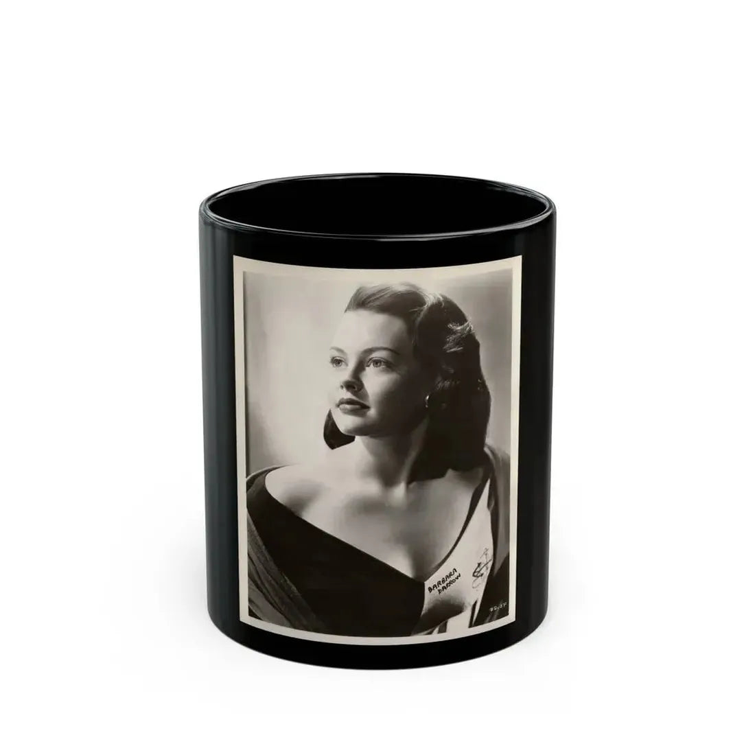 Barbara Darrow #44 - Vintage 8x10 B&W Glamour Portrait Circa Early 50's (Vintage Female Icon) Black Coffee Mug 11oz - Go Mug Yourself