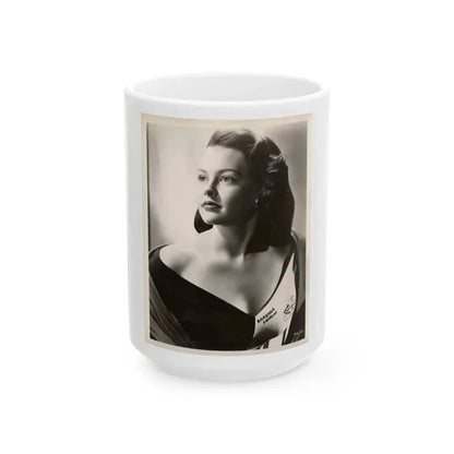 Barbara Darrow #44 - Vintage 8x10 B&W Glamour Portrait Circa Early 50's (Vintage Female Icon) White Coffee Mug 15oz - Go Mug Yourself