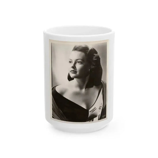 Barbara Darrow #44 - Vintage 8x10 B&W Glamour Portrait Circa Early 50's (Vintage Female Icon) White Coffee Mug 15oz - Go Mug Yourself