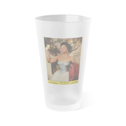 Barbara Darrow #45 - Barb on front cover in Color Glamour Photo from Piccolo Dutch Movie Star Mag. 12-19-1954 (Vintage Female Icon) Frosted Pint Glass 16oz 16oz Frosted - Go Mug Yourself
