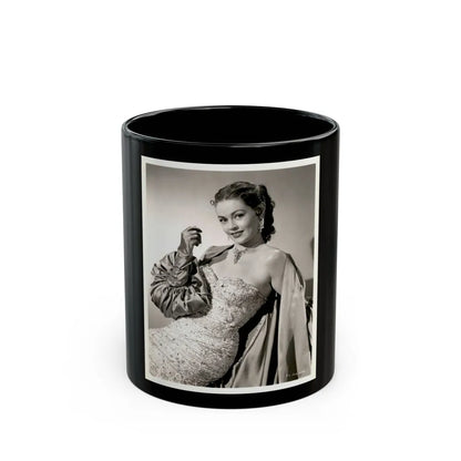 Barbara Darrow #46 (Vintage Female Icon) Black Coffee Mug-11oz-Go Mug Yourself