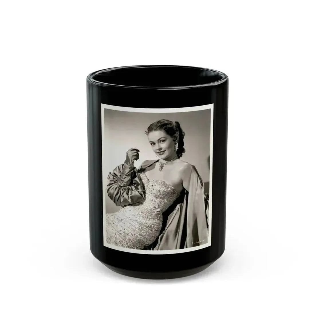Barbara Darrow #46 (Vintage Female Icon) Black Coffee Mug 15oz - Go Mug Yourself