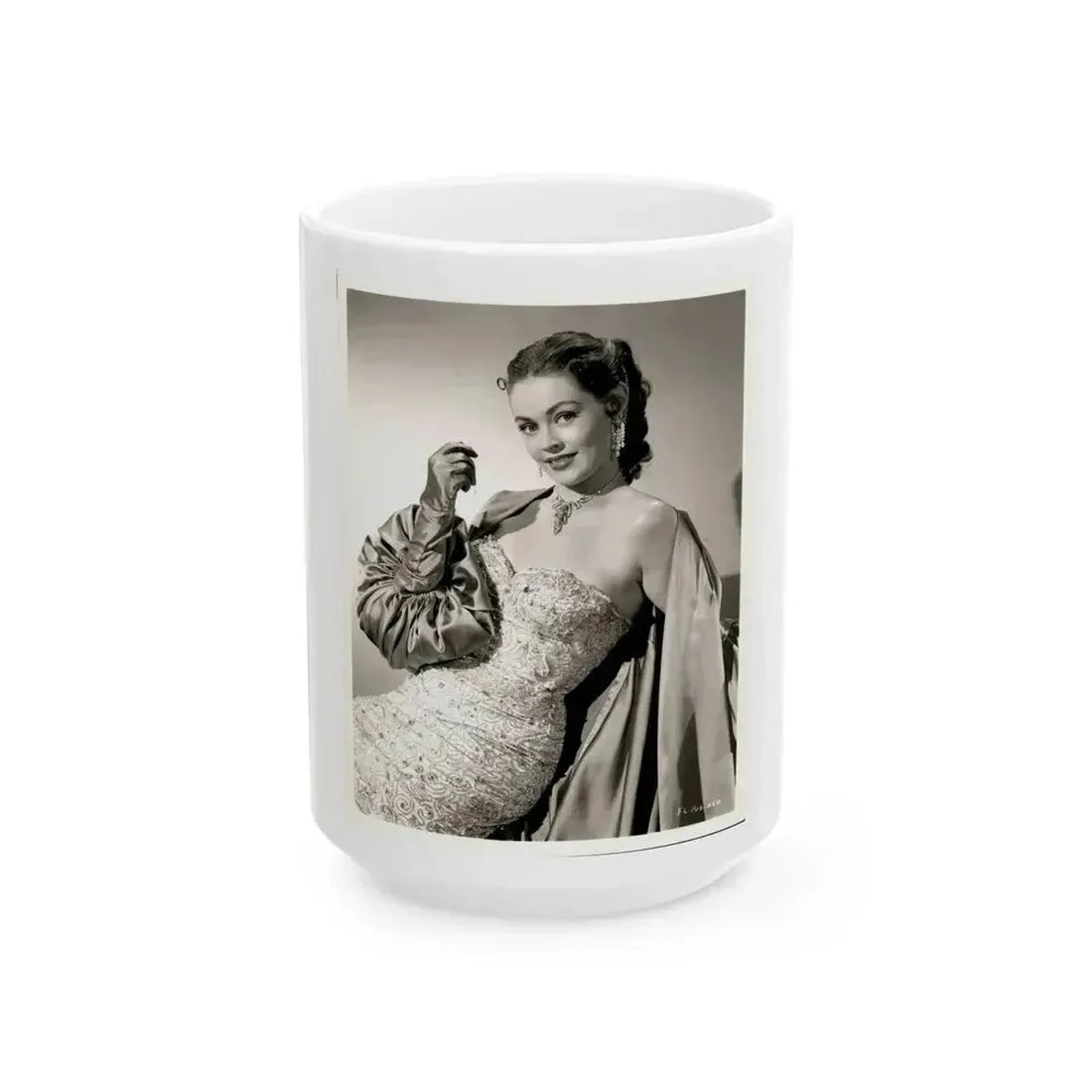 Barbara Darrow #46 (Vintage Female Icon) White Coffee Mug 15oz - Go Mug Yourself