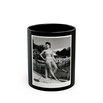 Barbara Darrow #47 (Vintage Female Icon) Black Coffee Mug-11oz-Go Mug Yourself