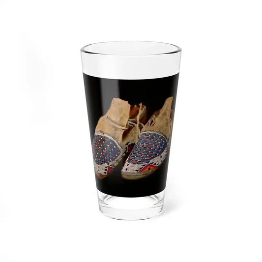 Barbara Ivey - Beaded Moccasins (Native Americans in Art) Pint Glass 16oz 16oz - Go Mug Yourself