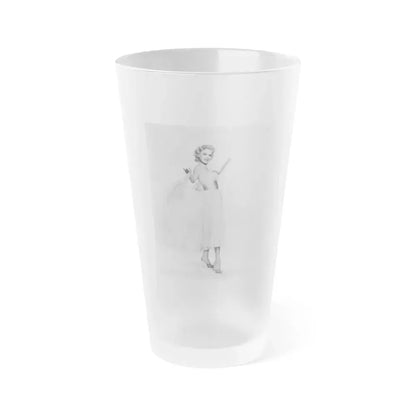 Barbara Lang #22 (Vintage Female Icon) Frosted Pint Glass 16oz 16oz Frosted - Go Mug Yourself