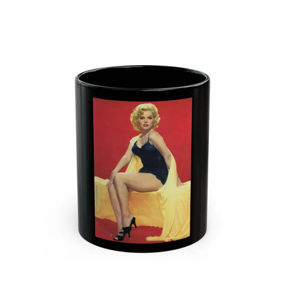 Barbara Lang #30 (Vintage Female Icon) Black Coffee Mug-11oz-Go Mug Yourself