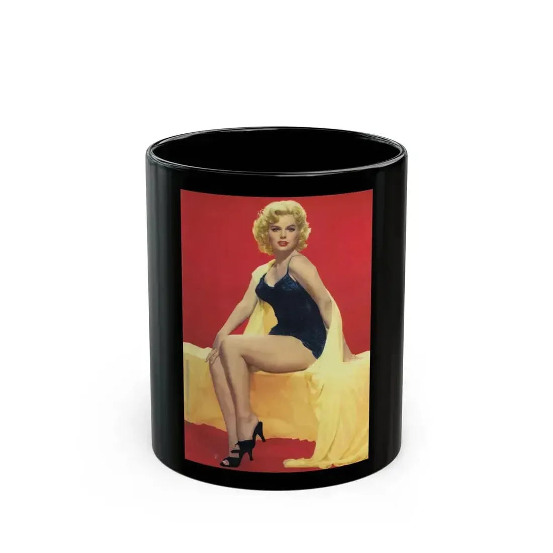 Barbara Lang #30 (Vintage Female Icon) Black Coffee Mug 11oz - Go Mug Yourself