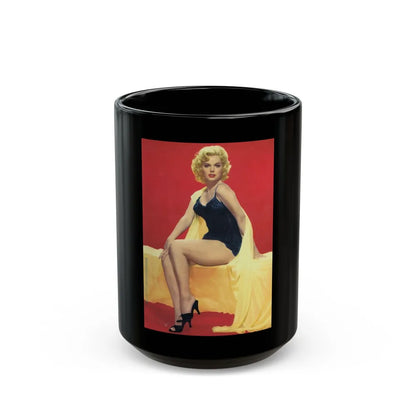 Barbara Lang #30 (Vintage Female Icon) Black Coffee Mug-15oz-Go Mug Yourself