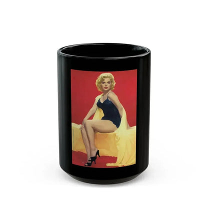 Barbara Lang #30 (Vintage Female Icon) Black Coffee Mug 15oz - Go Mug Yourself