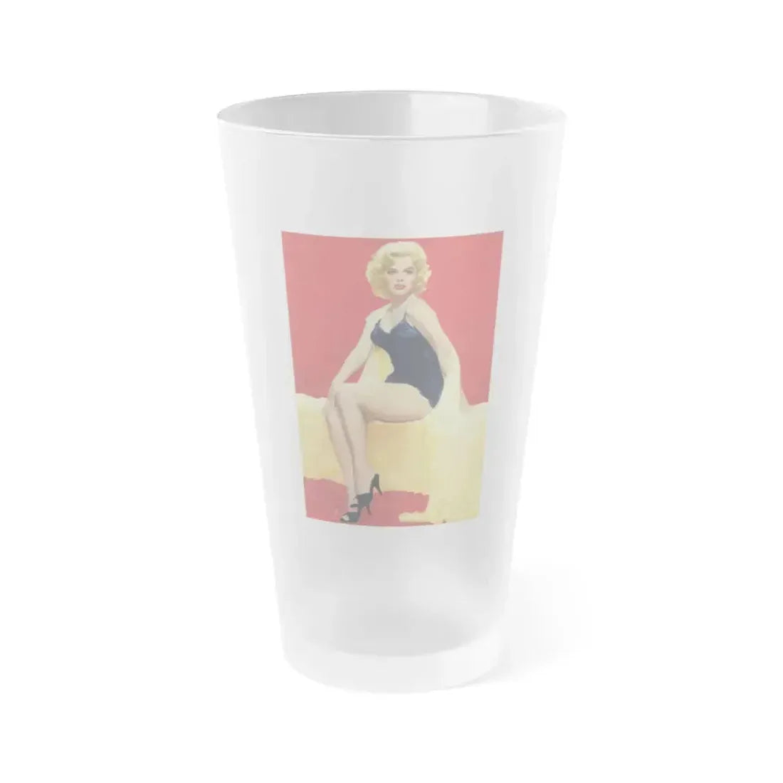 Barbara Lang #30 (Vintage Female Icon) Frosted Pint Glass 16oz 16oz Frosted - Go Mug Yourself