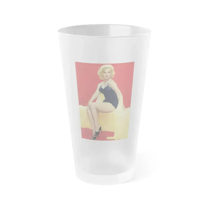 Barbara Lang #30 (Vintage Female Icon) Frosted Pint Glass 16oz 16oz Frosted - Go Mug Yourself