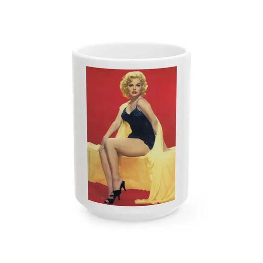 Barbara Lang #30 (Vintage Female Icon) White Coffee Mug 15oz - Go Mug Yourself
