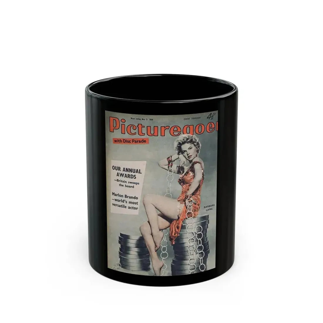 Barbara Lang #32 - Mag. Cover (Vintage Female Icon) Black Coffee Mug 11oz - Go Mug Yourself