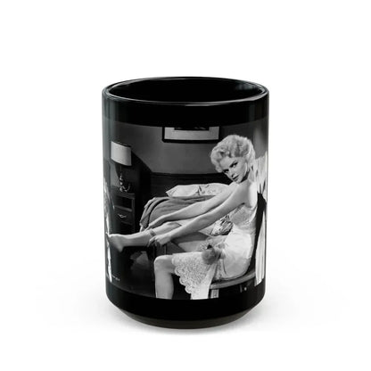 Barbara Lang #33 (Vintage Female Icon) Black Coffee Mug 15oz - Go Mug Yourself