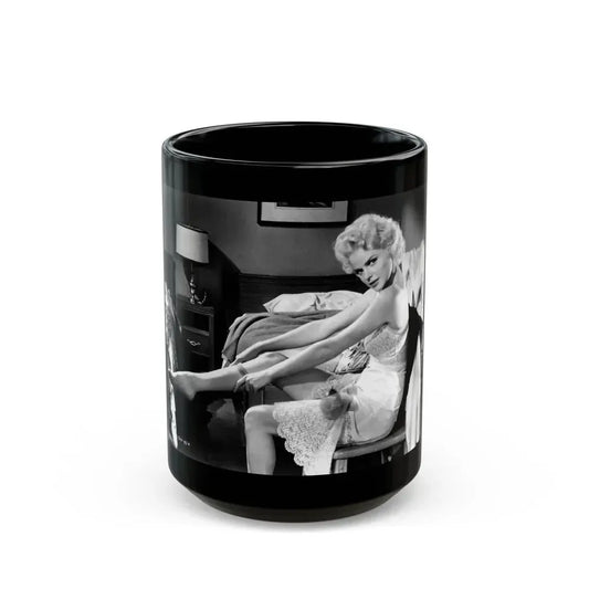Barbara Lang #33 (Vintage Female Icon) Black Coffee Mug 15oz - Go Mug Yourself
