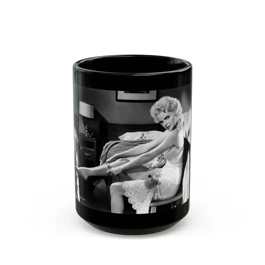 Barbara Lang #33 (Vintage Female Icon) Black Coffee Mug 15oz - Go Mug Yourself