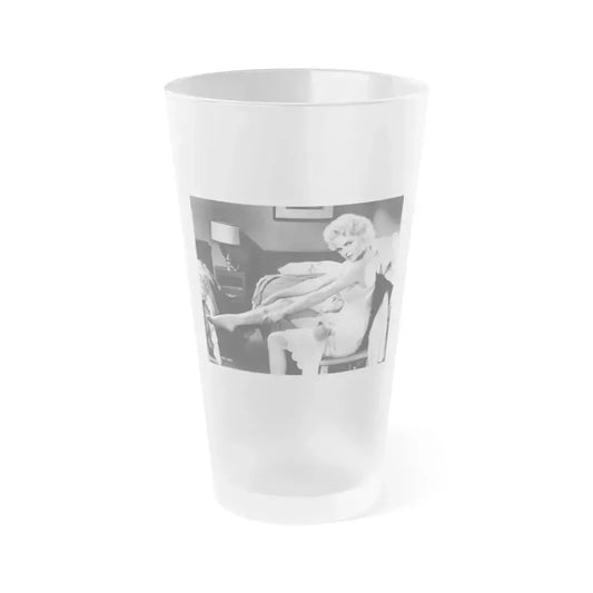 Barbara Lang #33 (Vintage Female Icon) Frosted Pint Glass 16oz 16oz Frosted - Go Mug Yourself