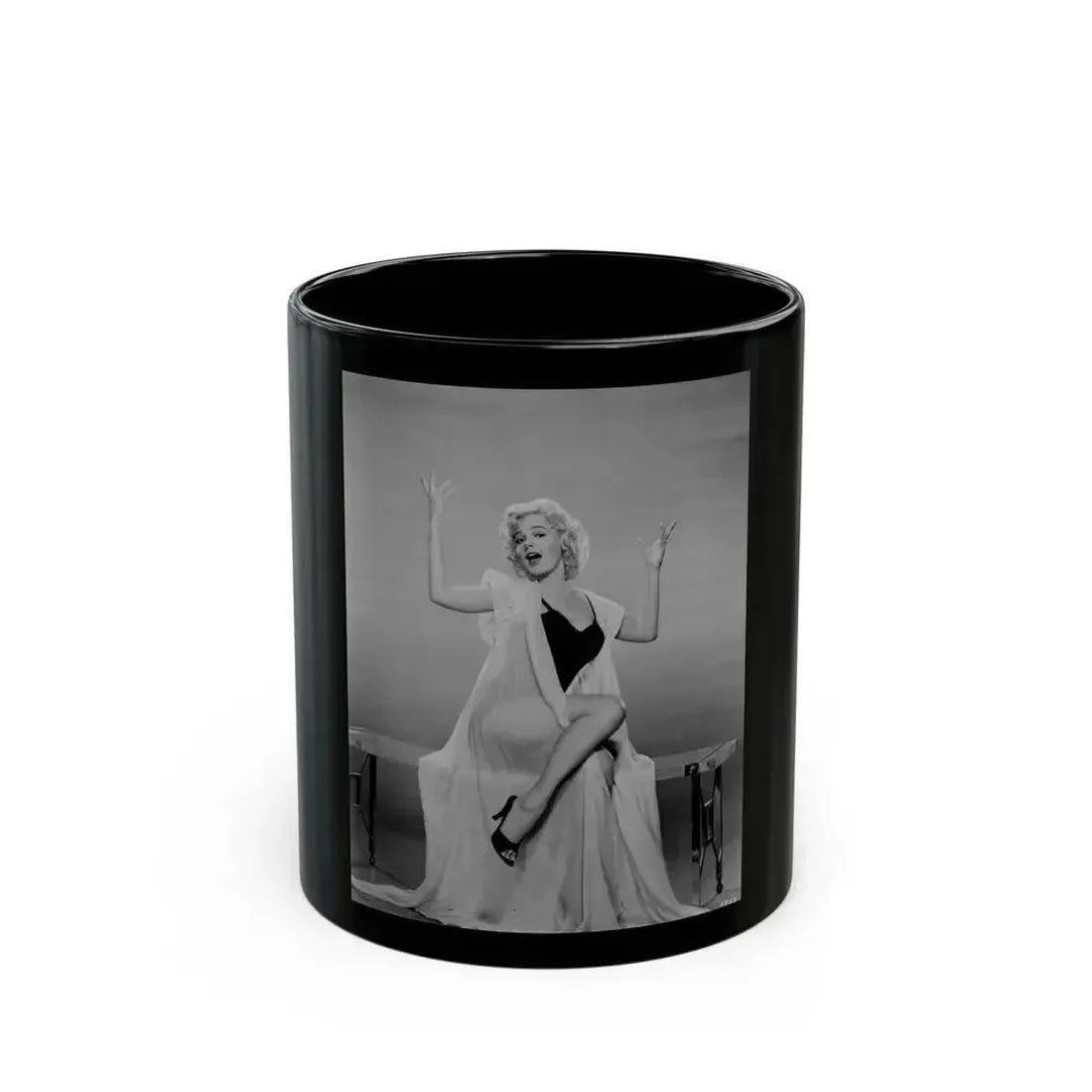 Barbara Lang #35 (Vintage Female Icon) Black Coffee Mug 11oz - Go Mug Yourself