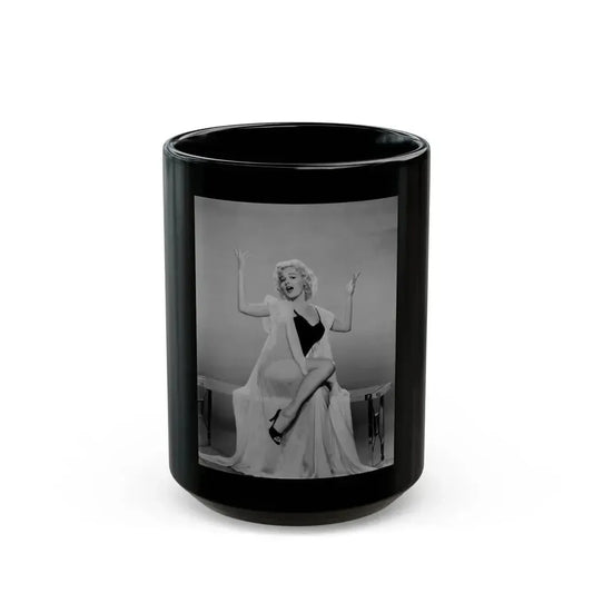Barbara Lang #35 (Vintage Female Icon) Black Coffee Mug 15oz - Go Mug Yourself