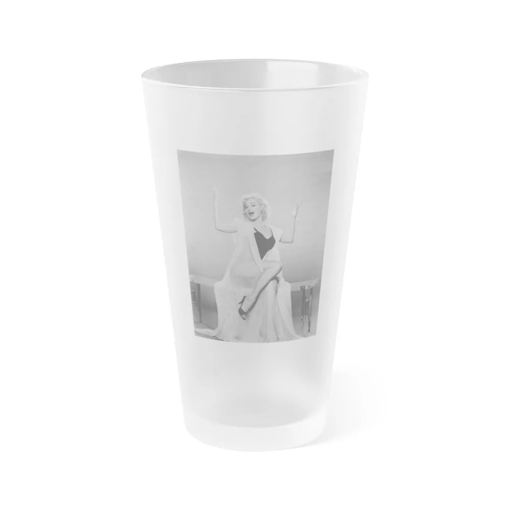 Barbara Lang #35 (Vintage Female Icon) Frosted Pint Glass 16oz-16oz-Frosted-Go Mug Yourself