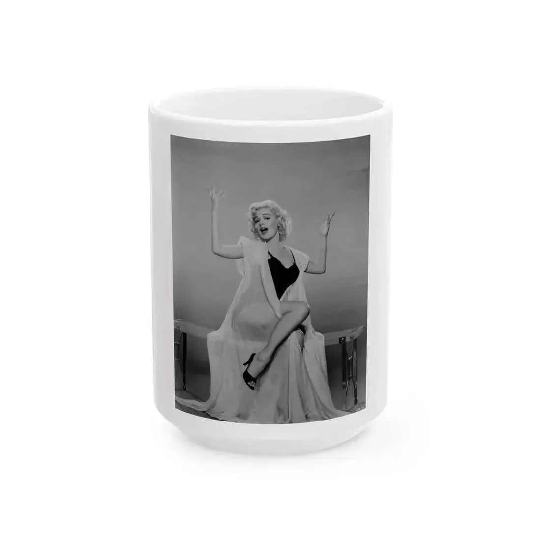 Barbara Lang #35 (Vintage Female Icon) White Coffee Mug 15oz - Go Mug Yourself