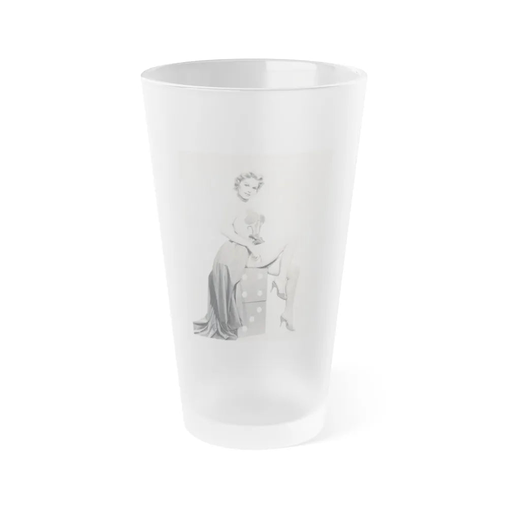 Barbara Lang #36 (Vintage Female Icon) Frosted Pint Glass 16oz-16oz-Frosted-Go Mug Yourself