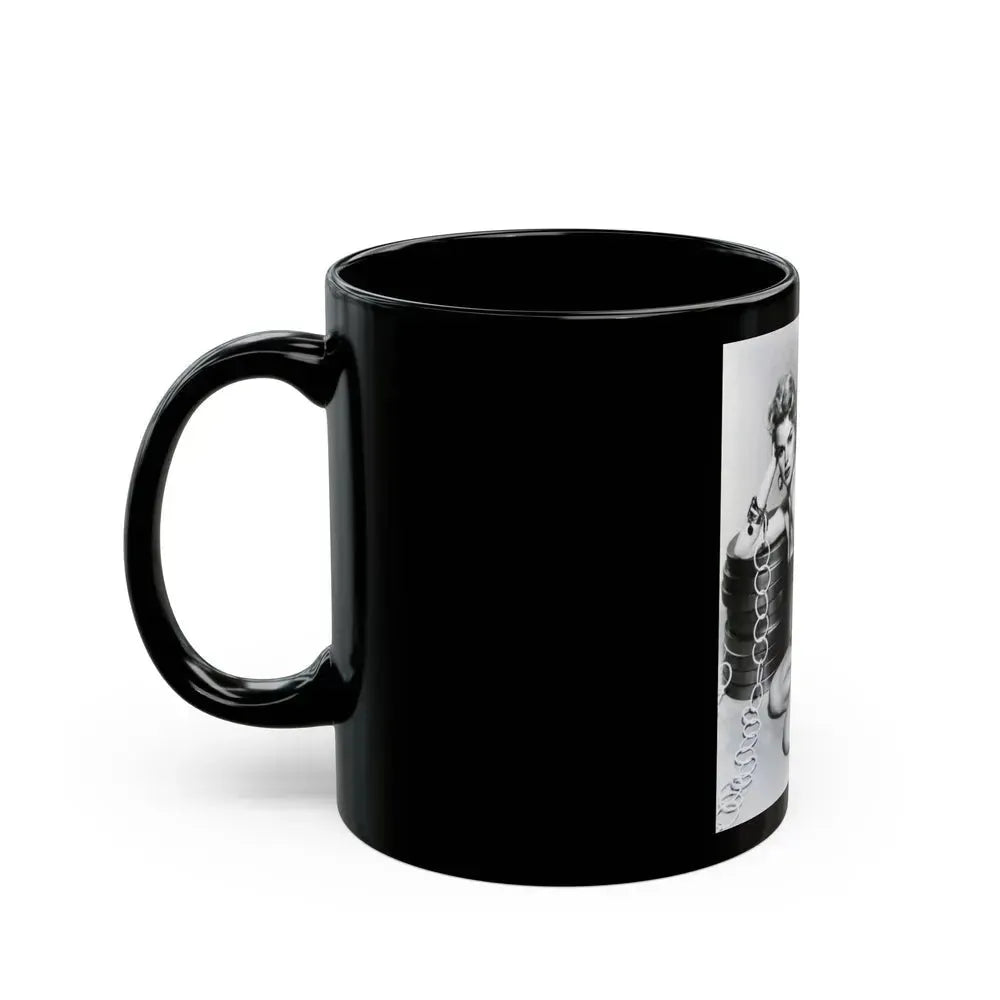 Barbara Lang #39 (Vintage Female Icon) Black Coffee Mug - Go Mug Yourself