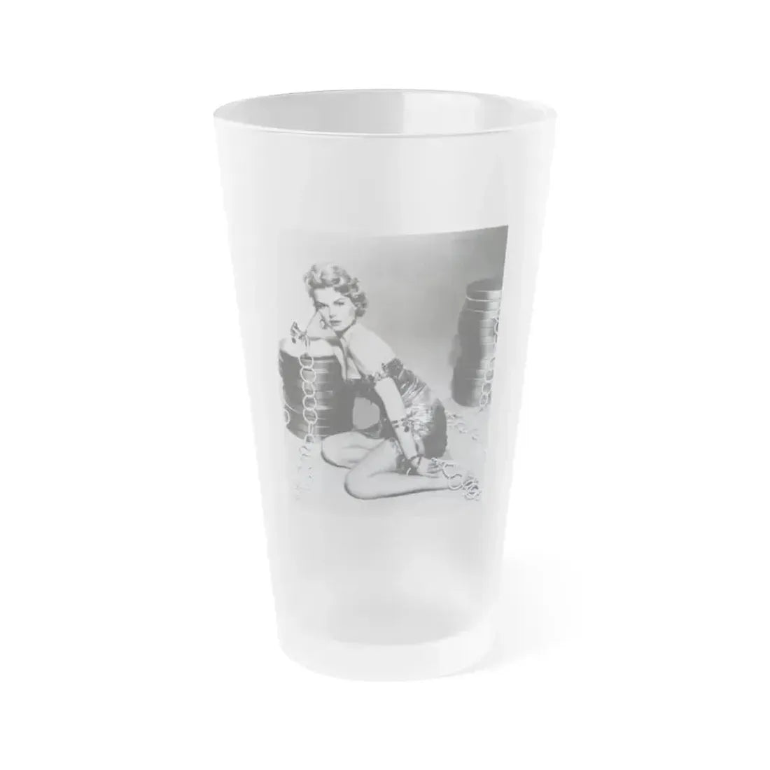 Barbara Lang #39 (Vintage Female Icon) Frosted Pint Glass 16oz 16oz Frosted - Go Mug Yourself