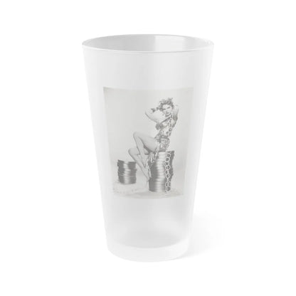 Barbara Lang #42 (Vintage Female Icon) Frosted Pint Glass 16oz-16oz-Frosted-Go Mug Yourself