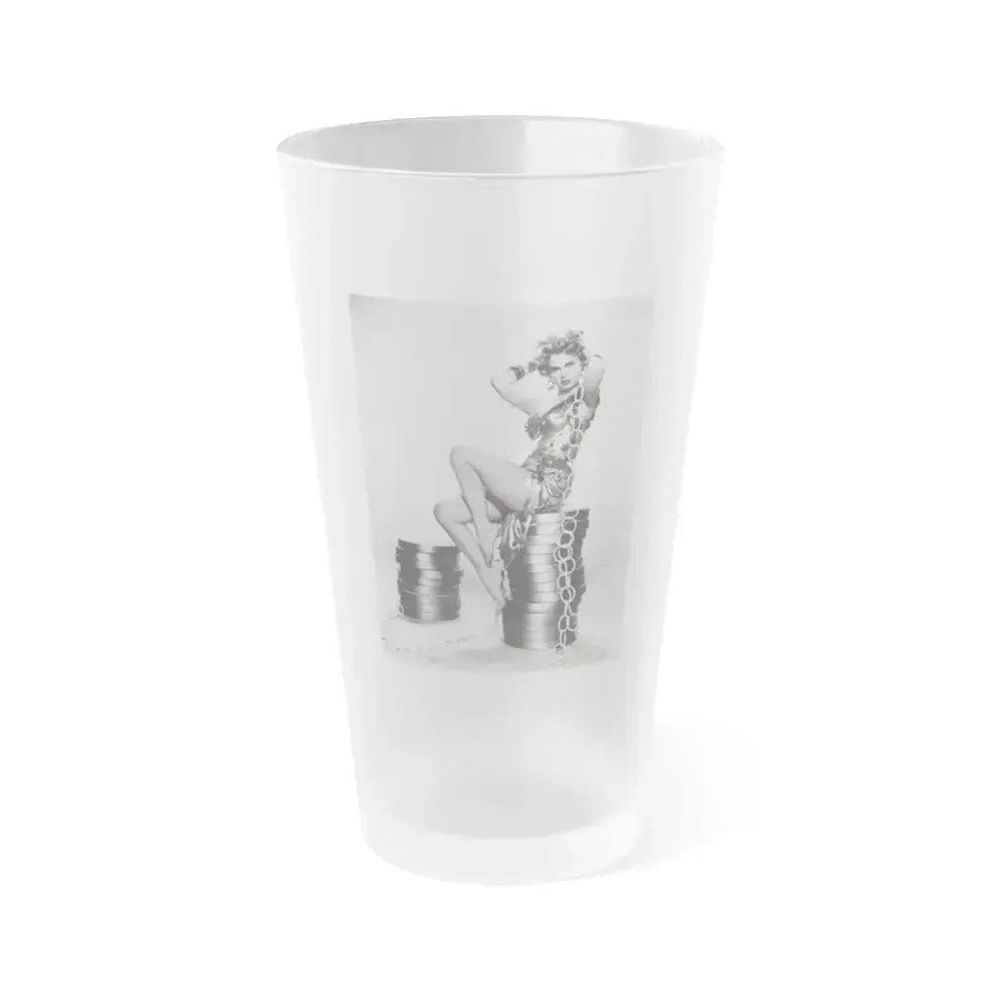 Barbara Lang #42 (Vintage Female Icon) Frosted Pint Glass 16oz 16oz Frosted - Go Mug Yourself
