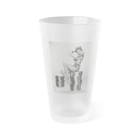 Barbara Lang #42 (Vintage Female Icon) Frosted Pint Glass 16oz 16oz Frosted - Go Mug Yourself