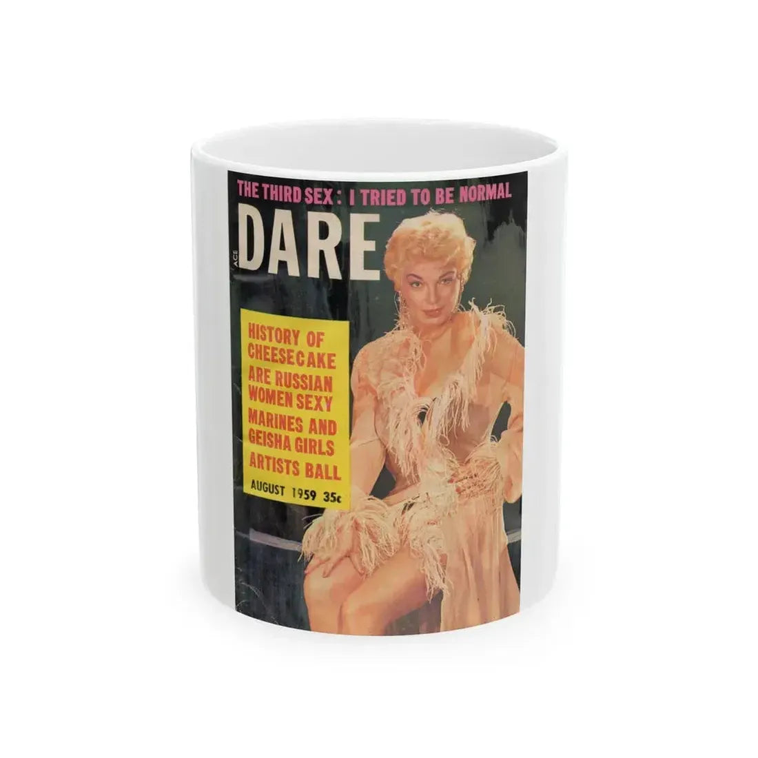 Barbara Nichols #128 - Mag. Cover (Vintage Female Icon) White Coffee Mug 11oz - Go Mug Yourself