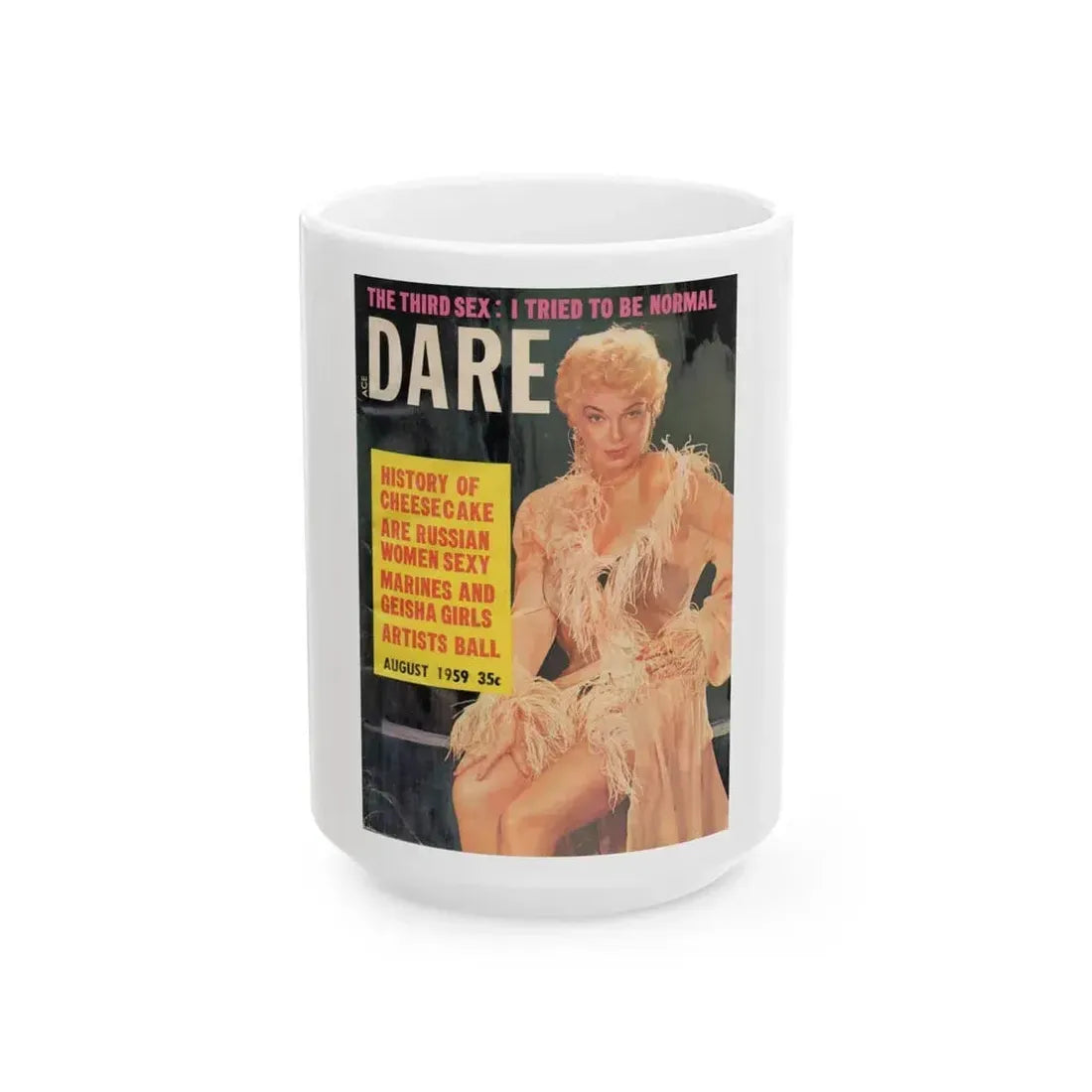 Barbara Nichols #128 - Mag. Cover (Vintage Female Icon) White Coffee Mug 15oz - Go Mug Yourself