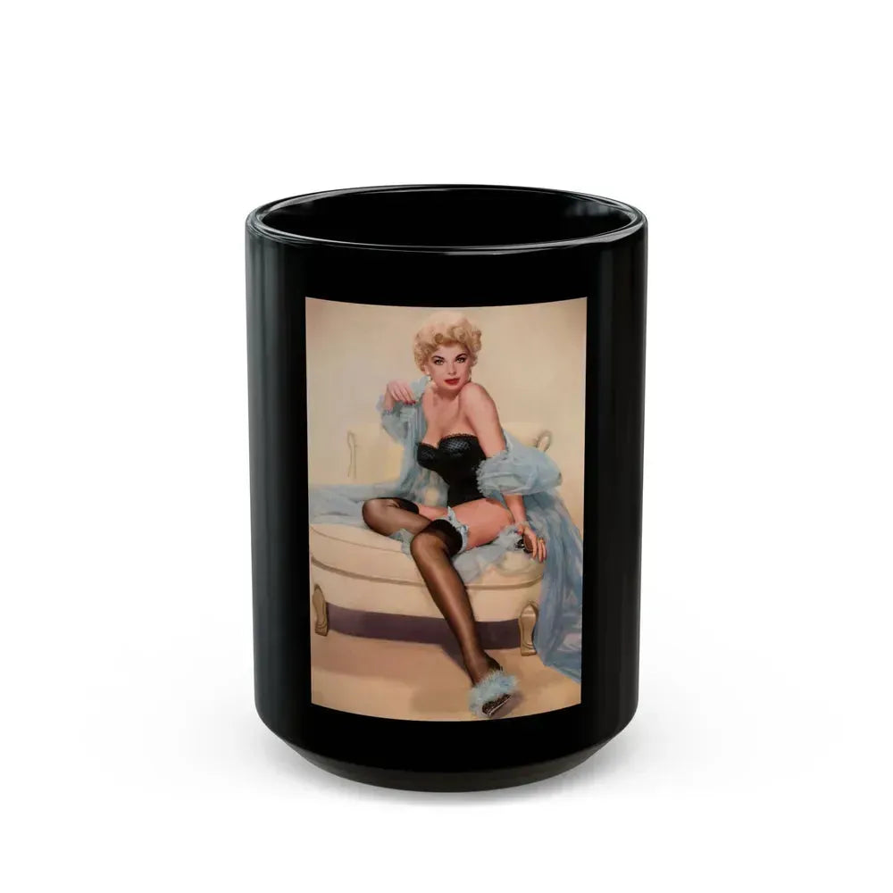 Barbara Nichols #141 (Vintage Female Icon) Black Coffee Mug 15oz - Go Mug Yourself