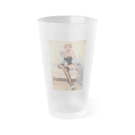 Barbara Nichols #141 (Vintage Female Icon) Frosted Pint Glass 16oz 16oz Frosted - Go Mug Yourself